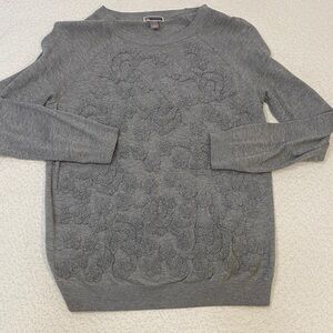 Gray Women's Crew Neck Sweater Texture Soft